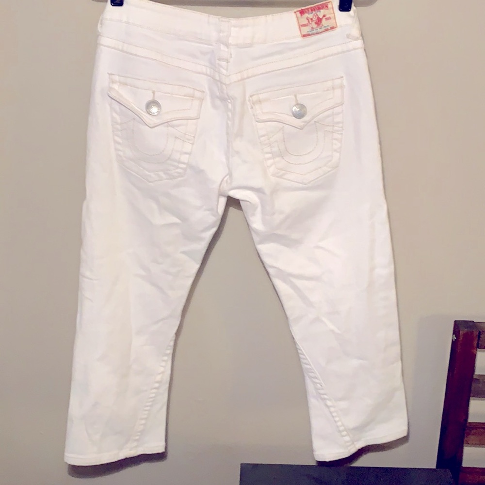 00’s True Religion white denim crop pants! 31